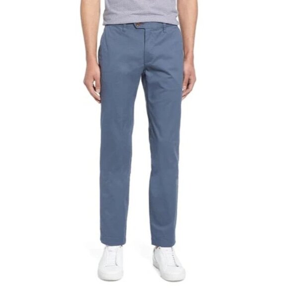 Ted Baker NWT Seenchi Slim Fit Plain Blue Chino Pant Size 38R